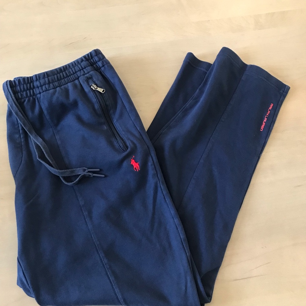 Ralph Lauren Men’s Navy Jogger Pants with Red Pony